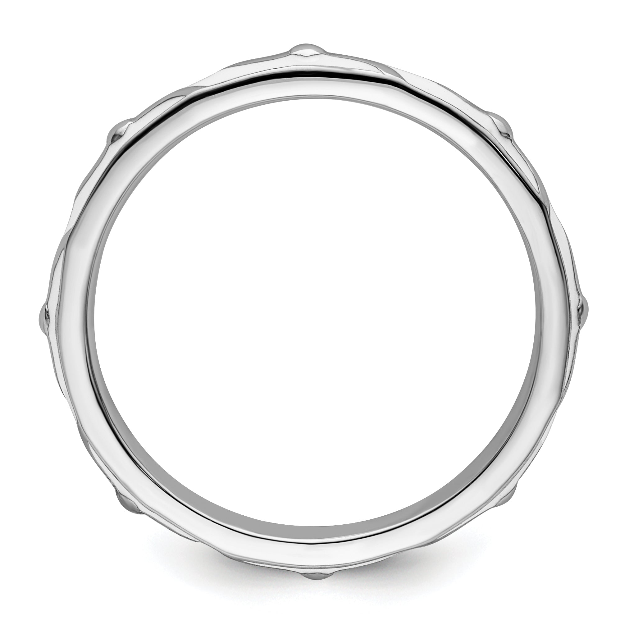 Sterling Silver Stackable Expressions White Enamel Ring Secondary image