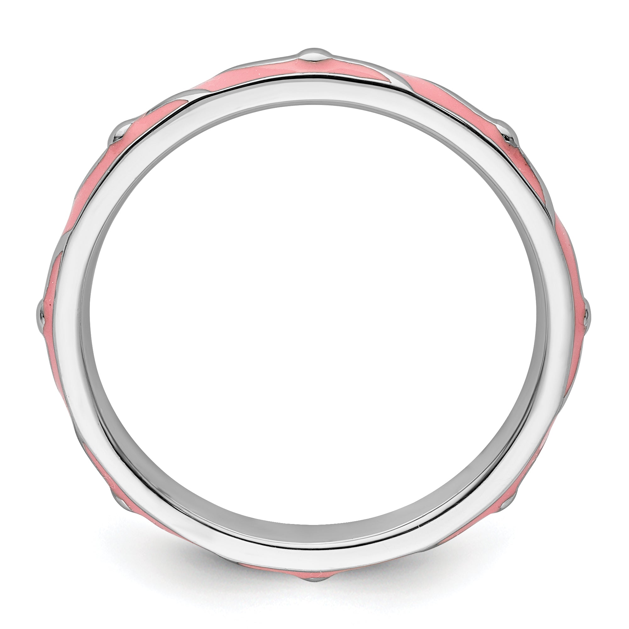 Sterling Silver Stackable Expressions Pink Enamel Ring Secondary image