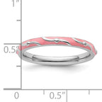 Sterling Silver Stackable Expressions Pink Enamel Ring