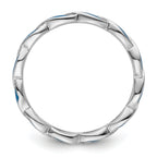 Sterling Silver Stackable Expressions Blue Enamel Ring
