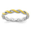 Sterling Silver Stackable Expressions Yellow Enamel Ring
