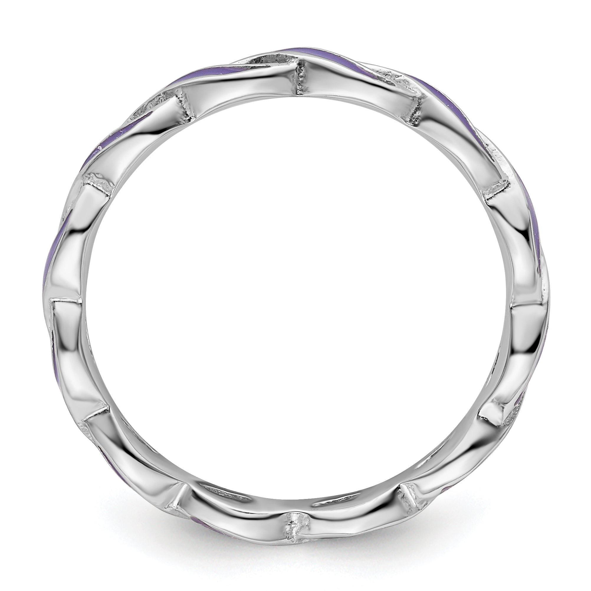 Sterling Silver Stackable Expressions Purple Enamel Ring Secondary image