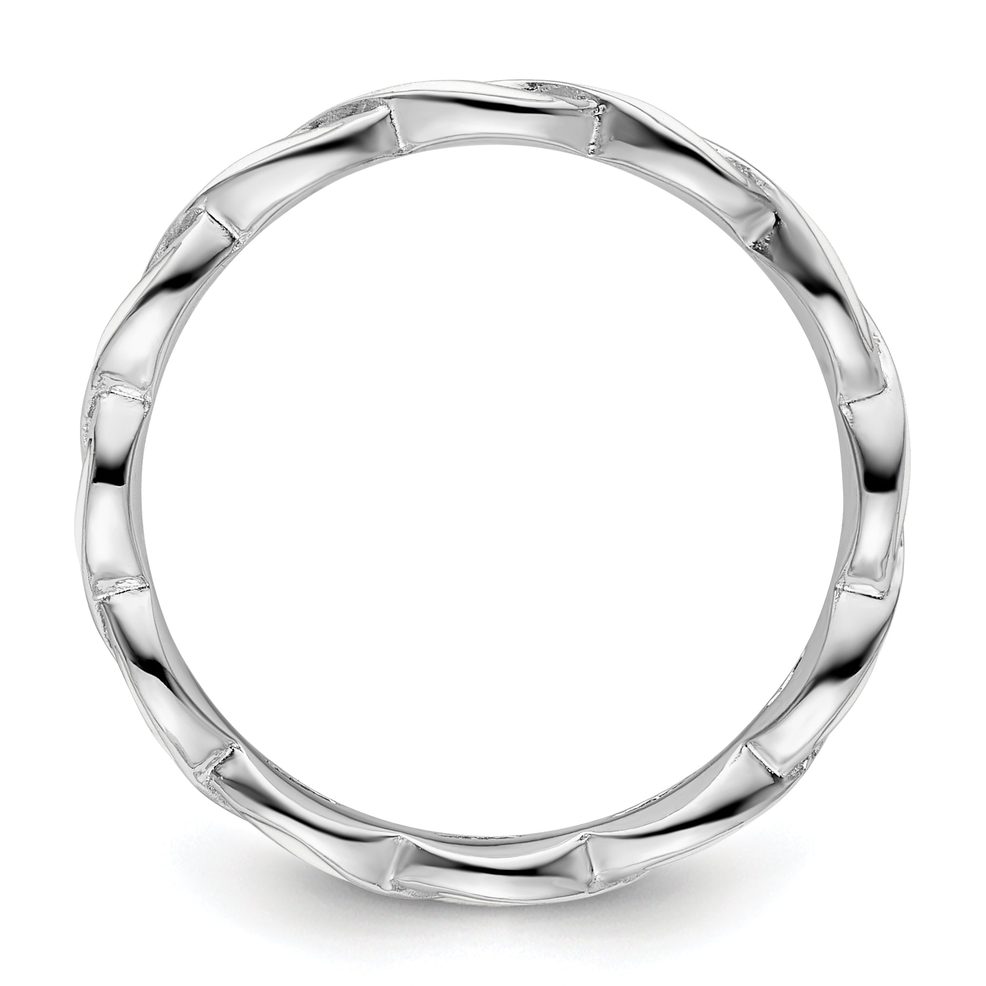 Sterling Silver Stackable Expressions White Enamel Ring Secondary image