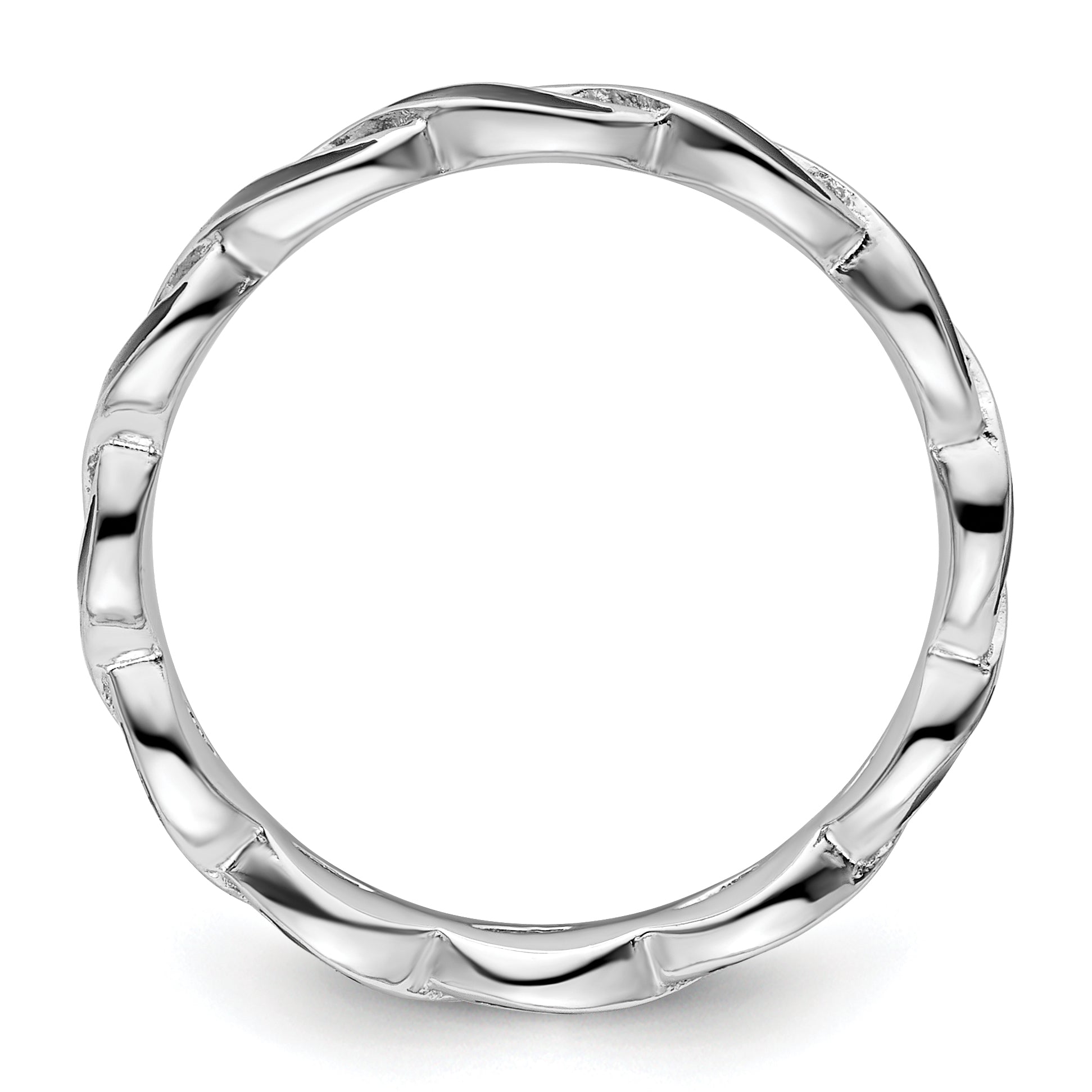 Sterling Silver Stackable Expressions Black Enamel Ring Secondary image