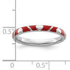 Sterling Silver Stackable Expressions Red Enamel Heart Ring