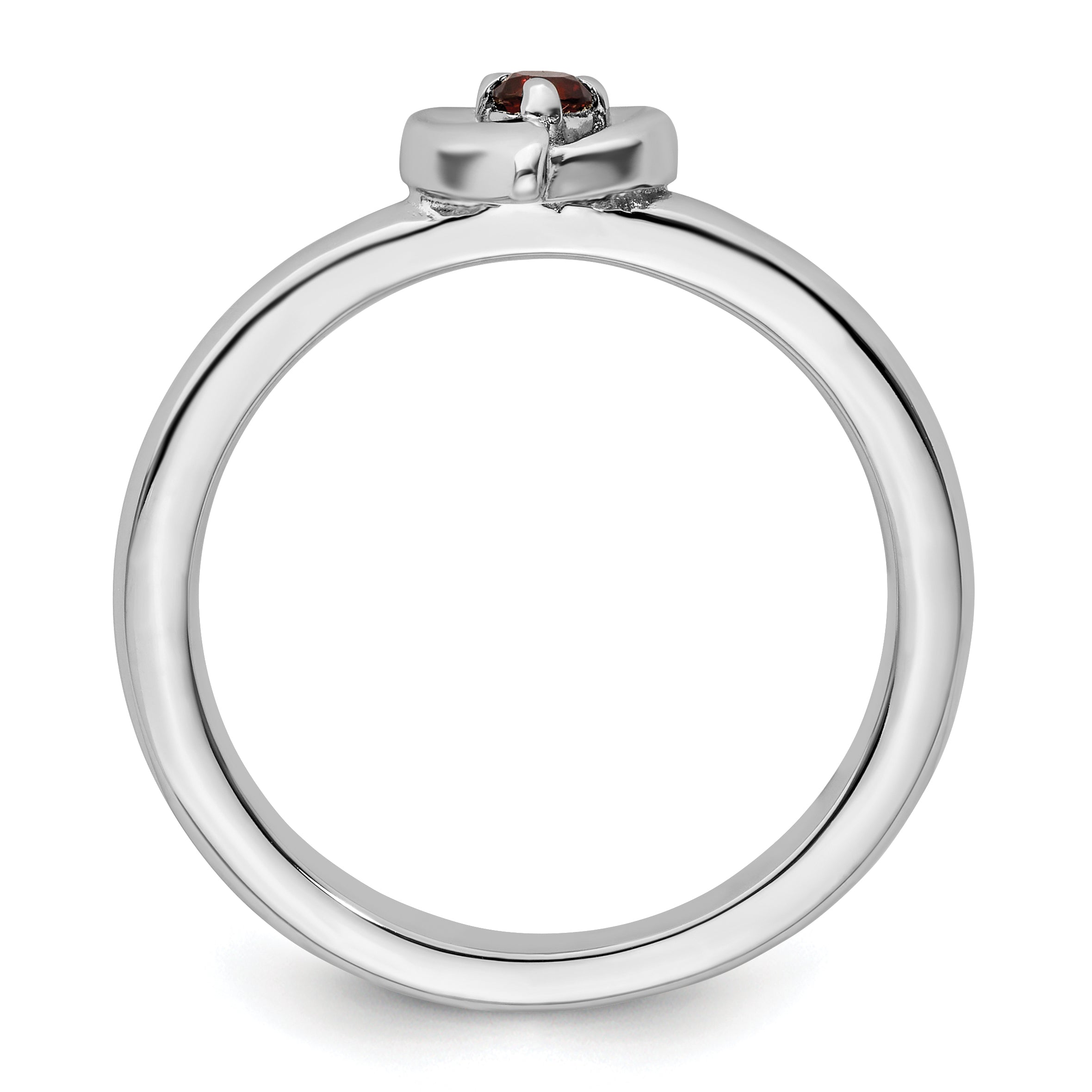 Sterling Silver Stackable Expressions Garnet Heart Ring Secondary image