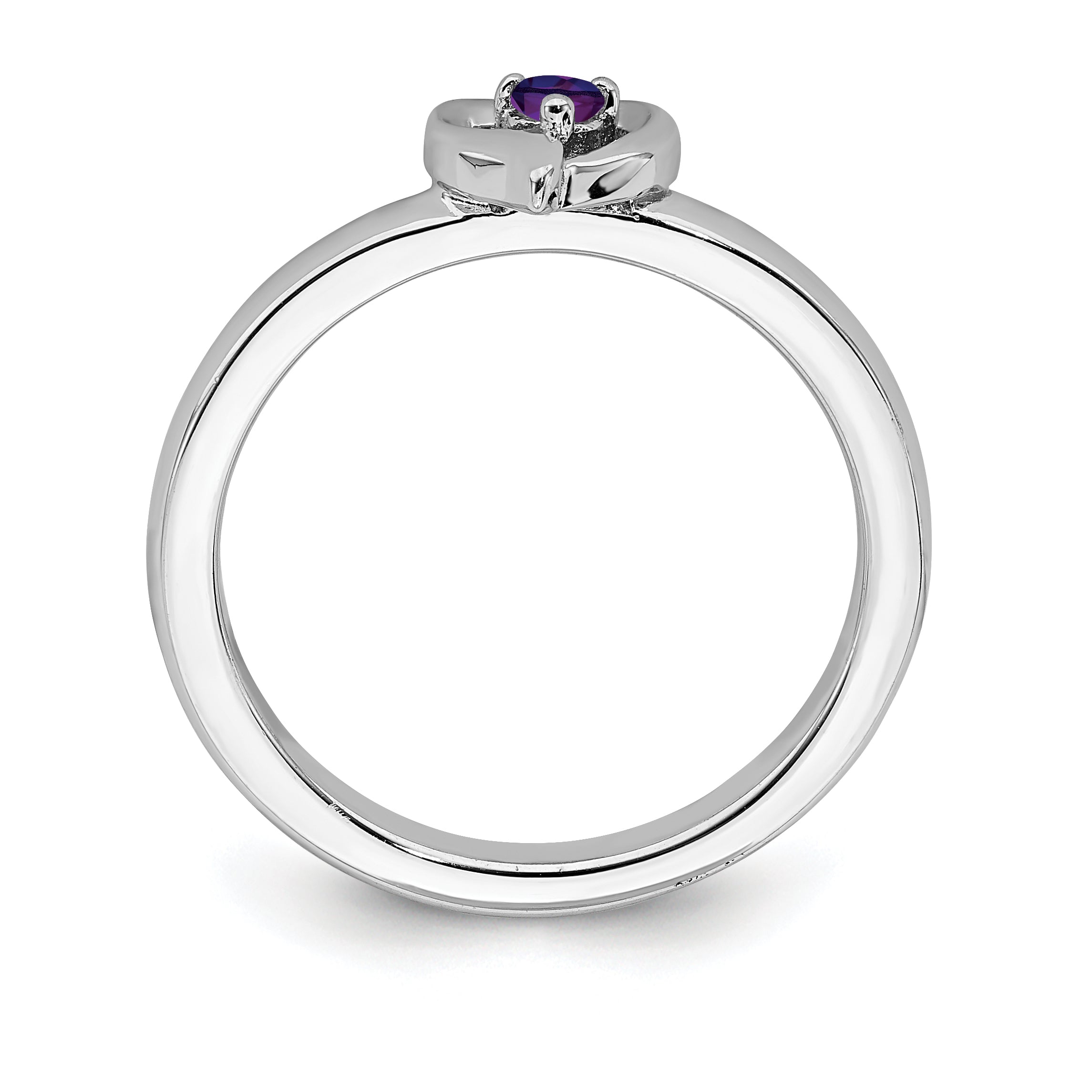 Sterling Silver Stackable Expressions Amethyst Heart Ring Secondary image