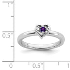 Sterling Silver Stackable Expressions Amethyst Heart Ring