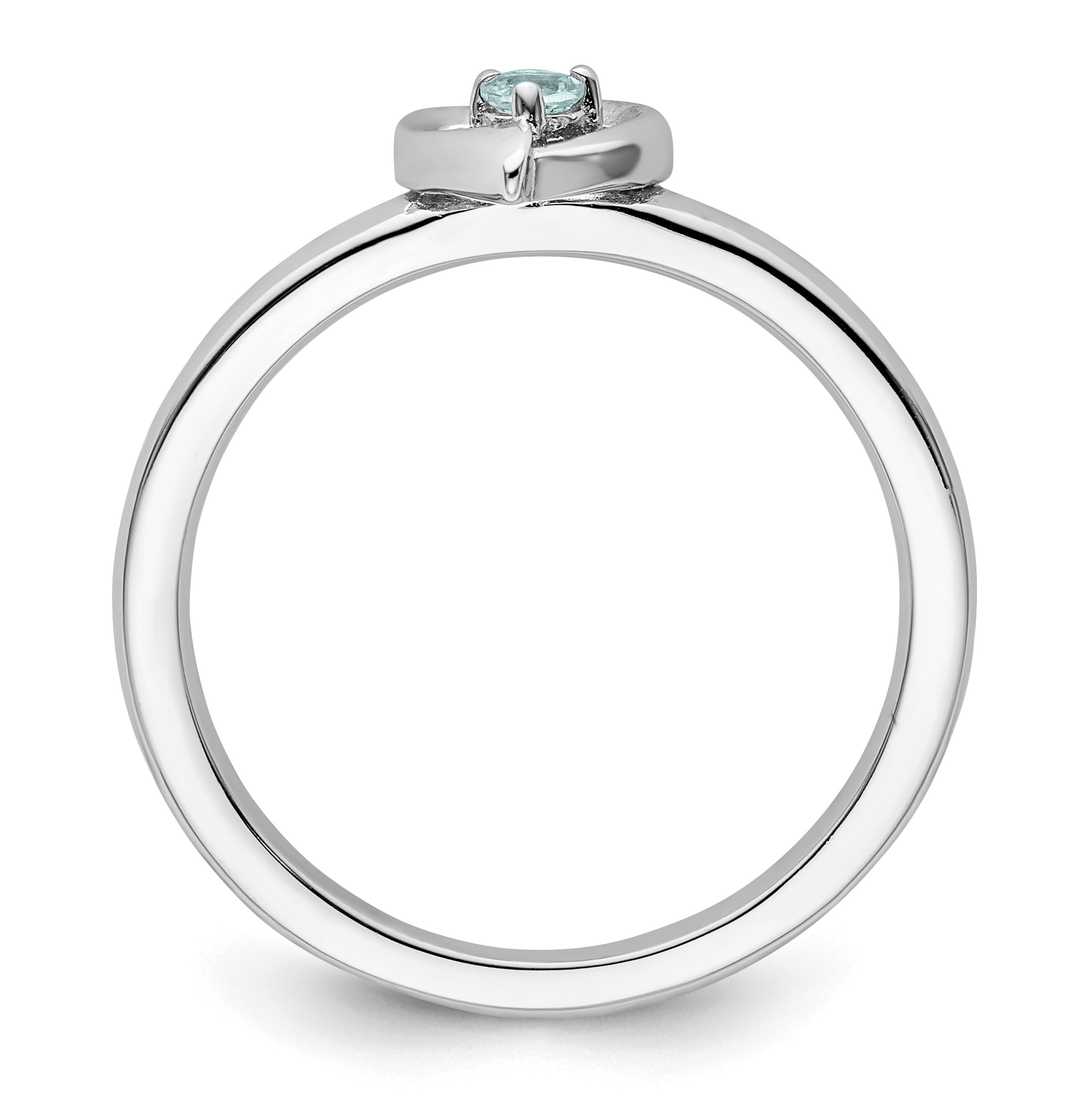 Sterling Silver Stackable Expressions Aquamarine Heart Ring Secondary image