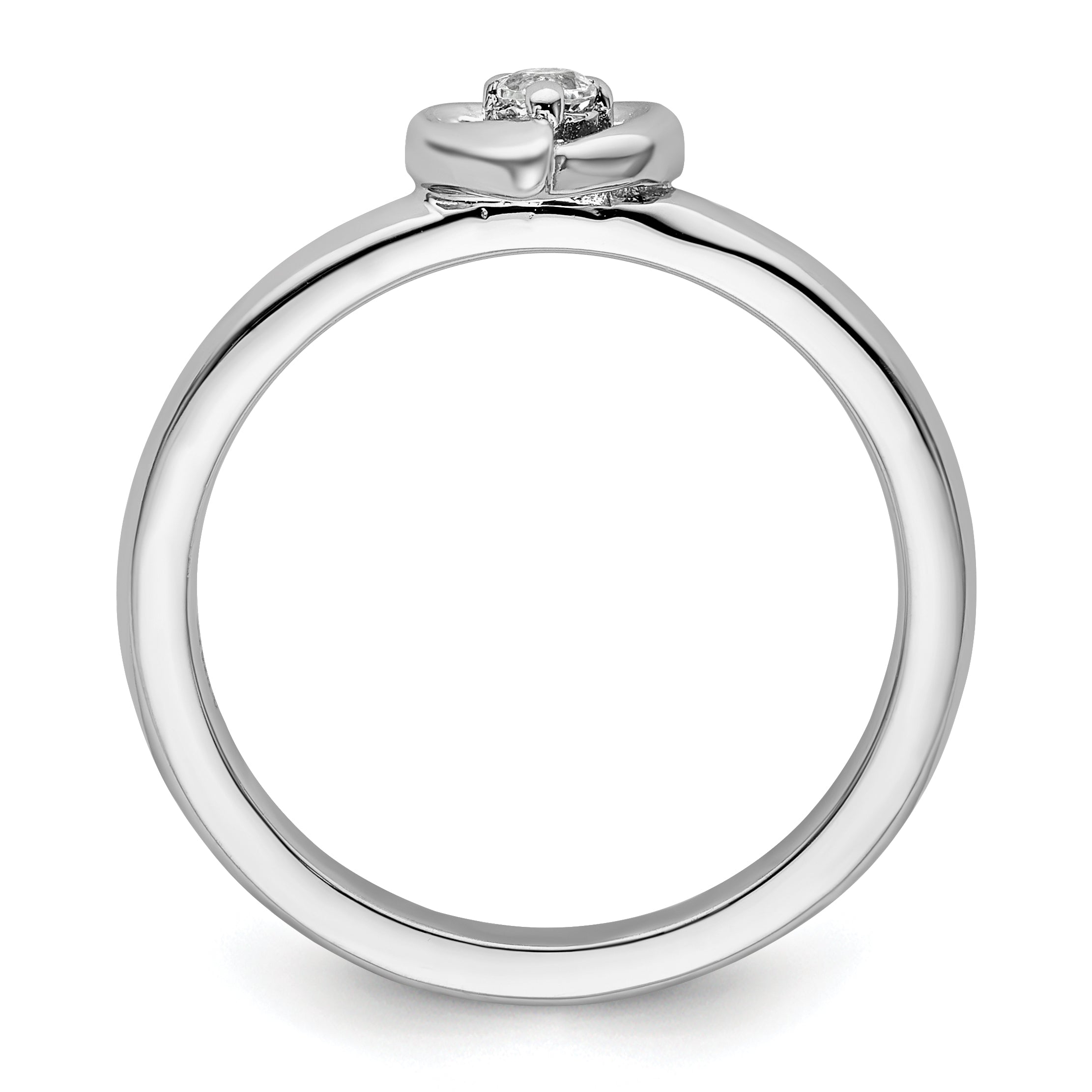 Sterling Silver Stackable Expressions White Topaz Heart Ring Secondary image