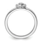 Sterling Silver Stackable Expressions White Topaz Heart Ring