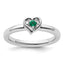 Sterling Silver Stackable Expressions Created Emerald Heart Ring