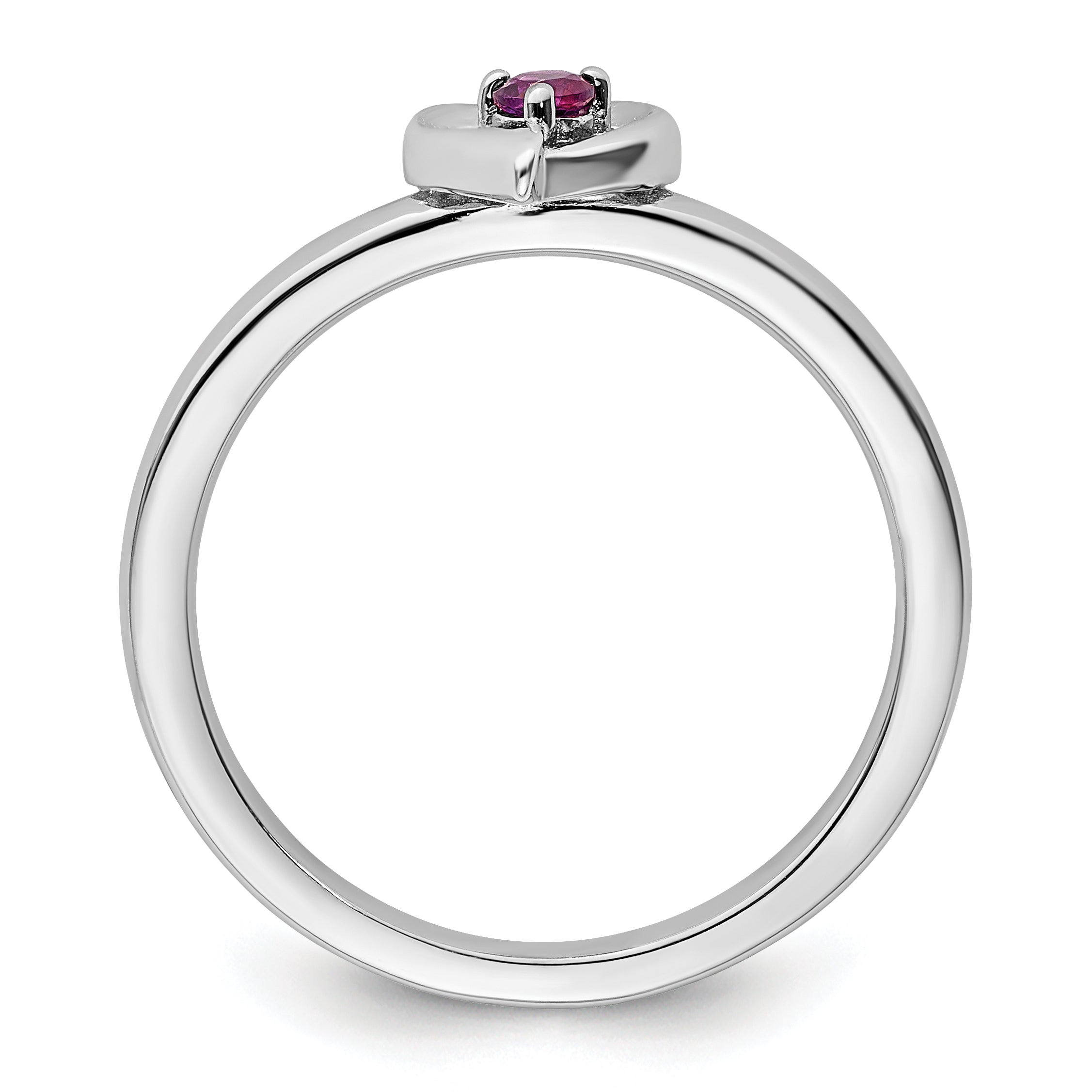 Sterling Silver Stackable Expressions Rhodolite Garnet Heart Ring Secondary image