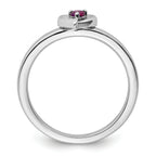 Sterling Silver Stackable Expressions Rhodolite Garnet Heart Ring