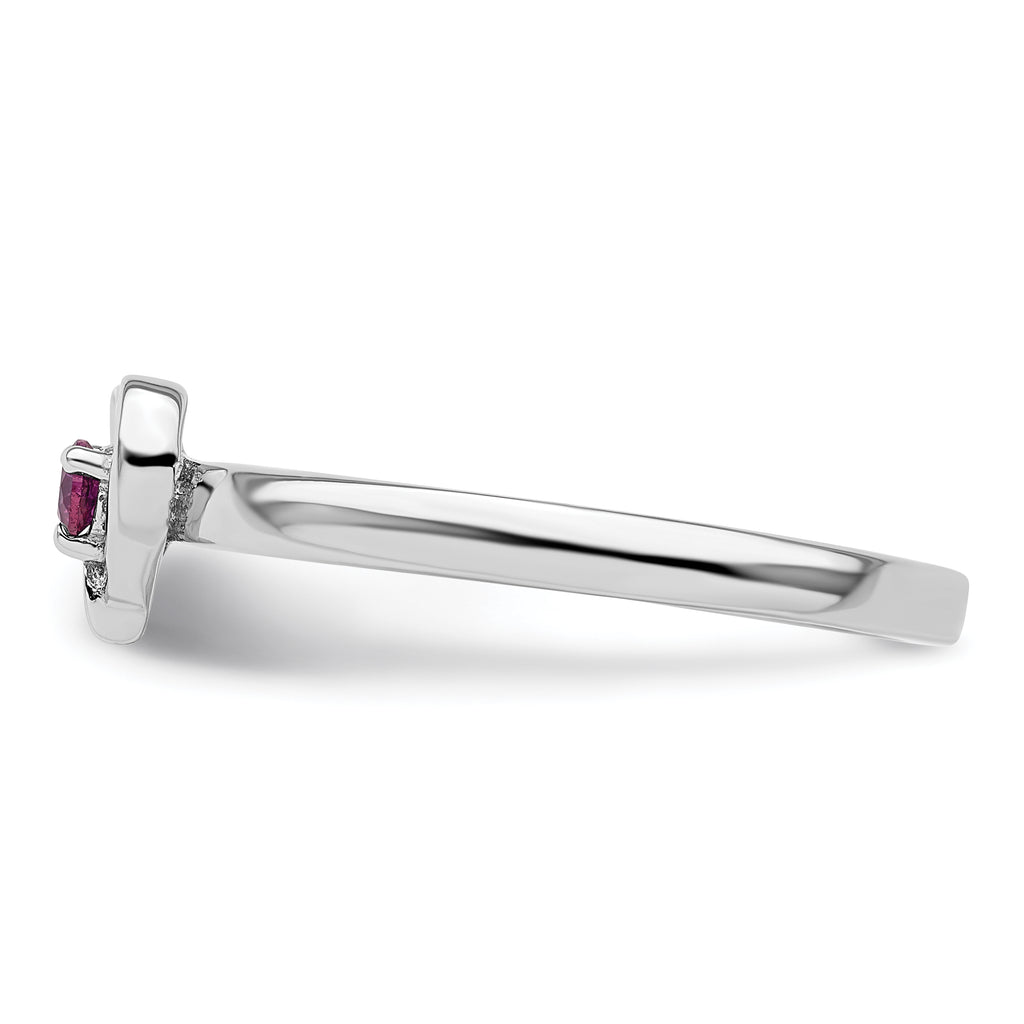 Sterling Silver Stackable Expressions Rhodolite Garnet Heart Ring