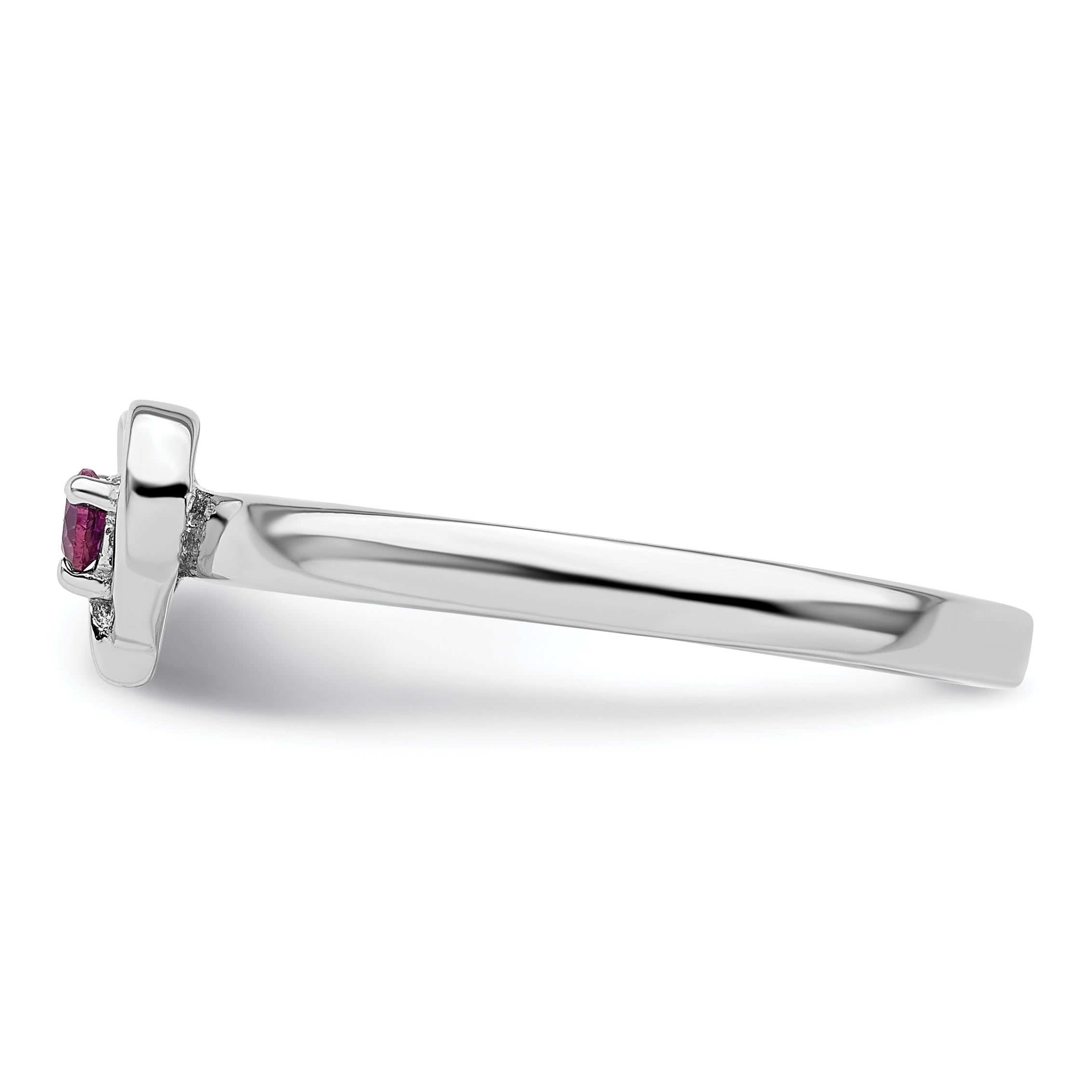 Sterling Silver Stackable Expressions Rhodolite Garnet Heart Ring