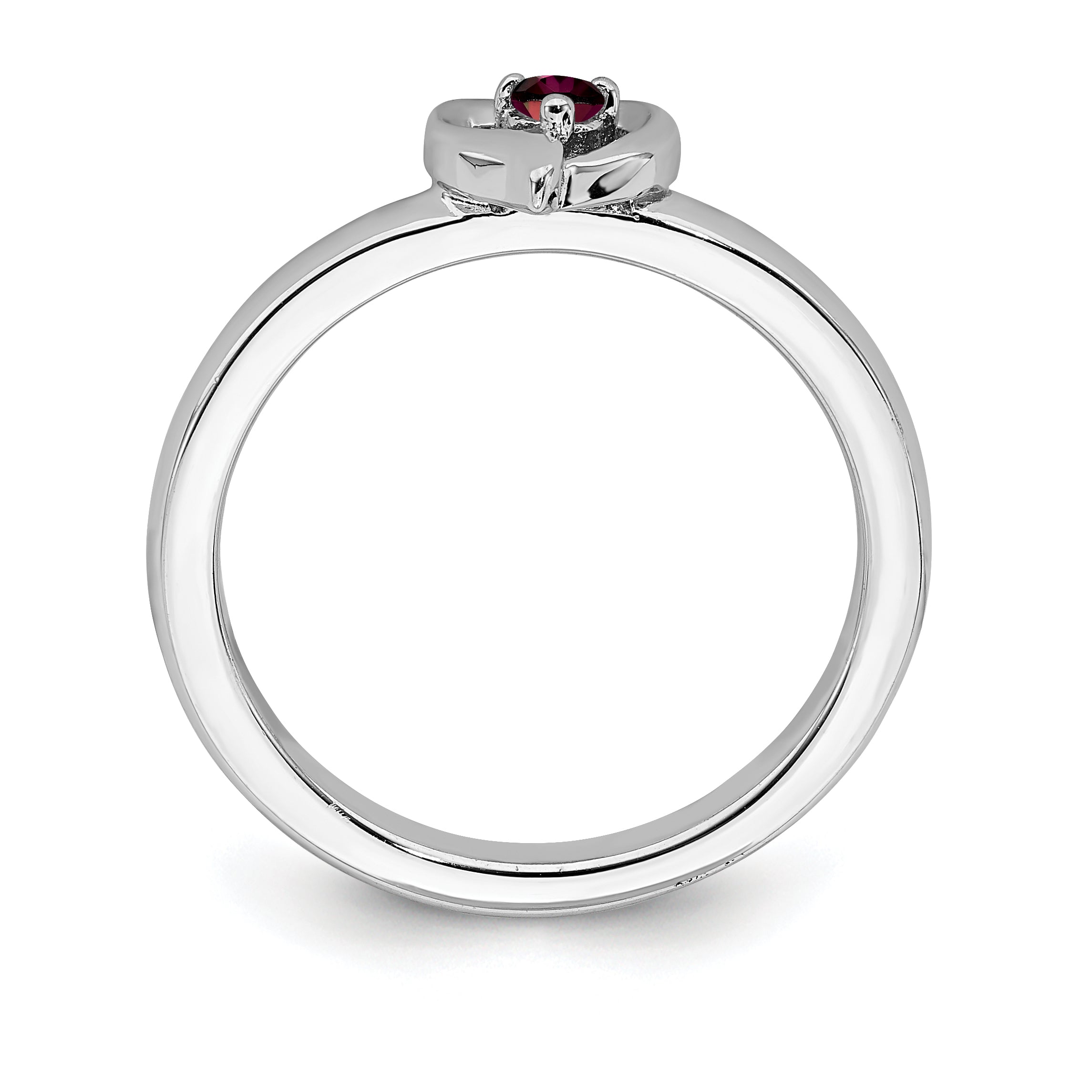 Sterling Silver Stackable Expressions Created Ruby Heart Ring Secondary image