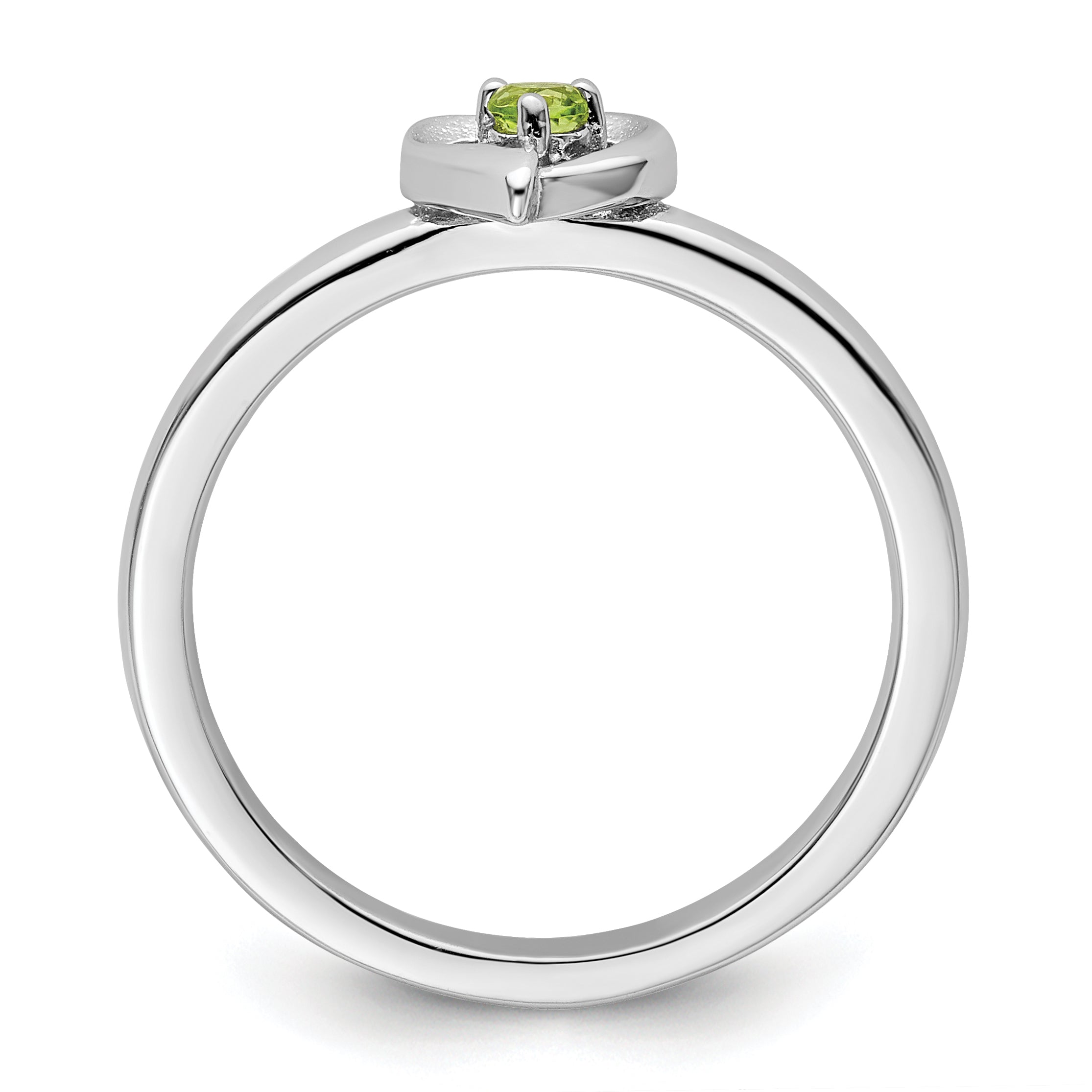 Sterling Silver Stackable Expressions Peridot Heart Ring Secondary image