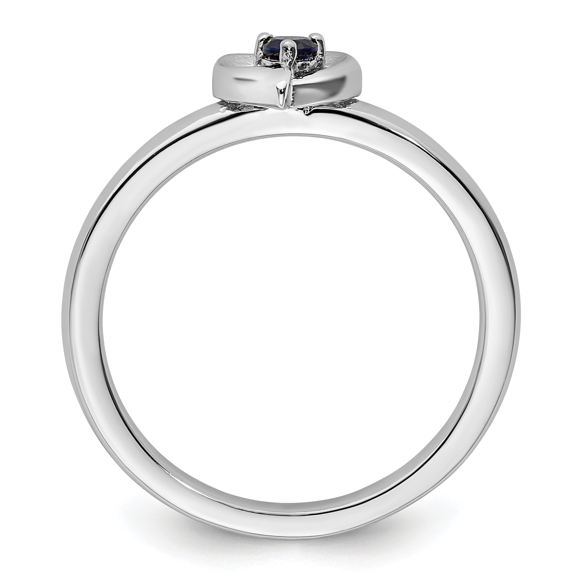 Sterling Silver Stackable Expressions Created Sapphire Heart Ring Secondary image