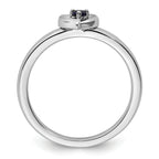 Sterling Silver Stackable Expressions Created Sapphire Heart Ring