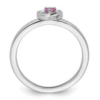 Sterling Silver Stackable Expressions Created Pink Sapphire Heart Ring
