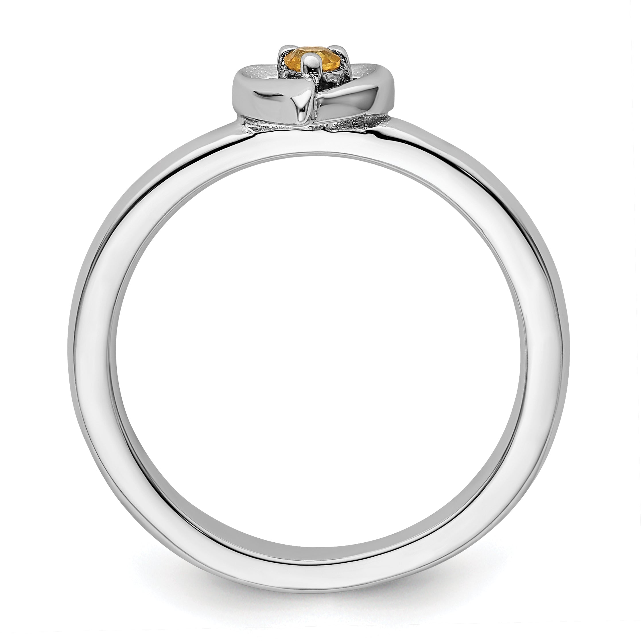 Sterling Silver Stackable Expressions Citrine Heart Ring Secondary image