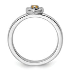 Sterling Silver Stackable Expressions Citrine Heart Ring