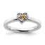 Sterling Silver Stackable Expressions Citrine Heart Ring