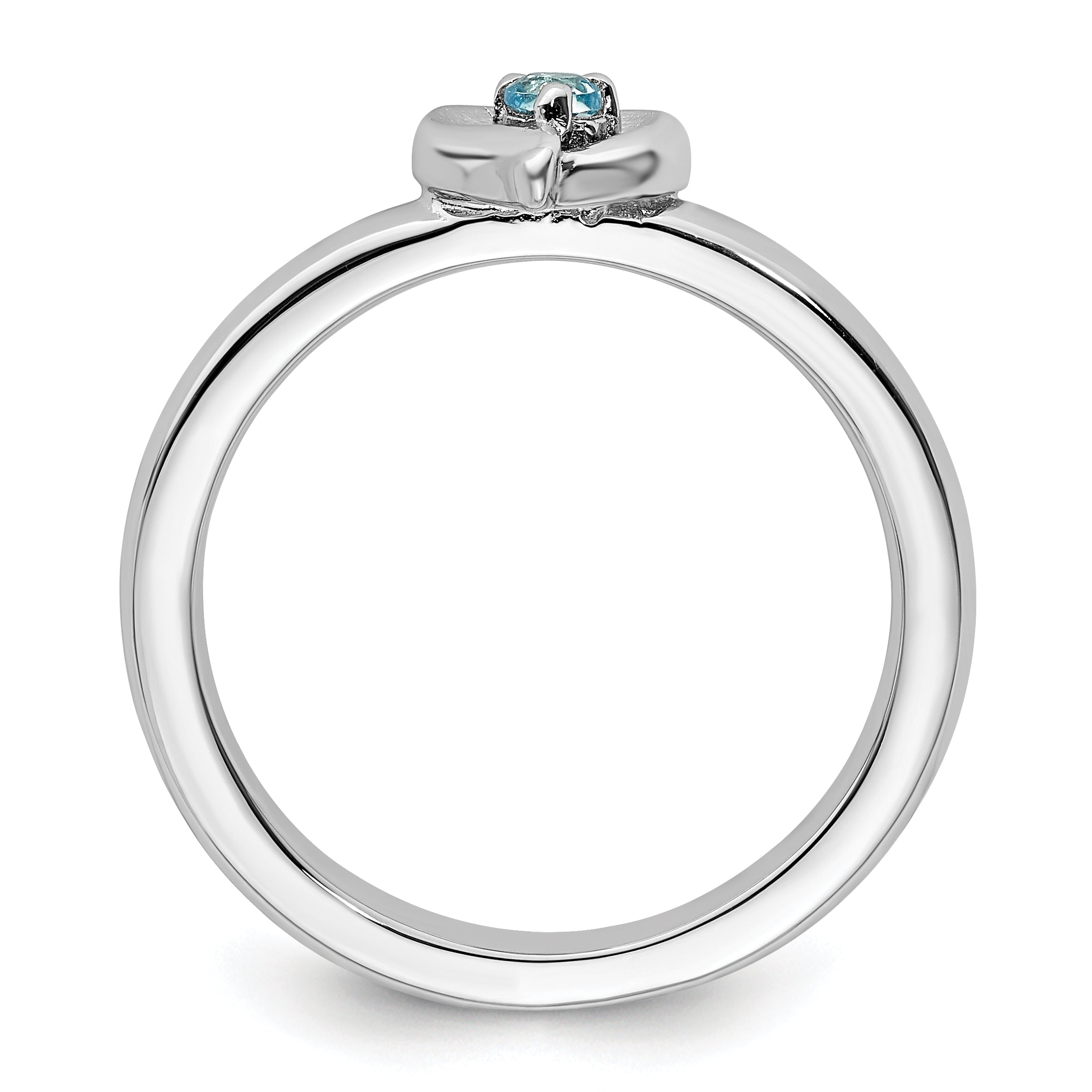 Sterling Silver Stackable Expressions Blue Topaz Heart Ring Secondary image