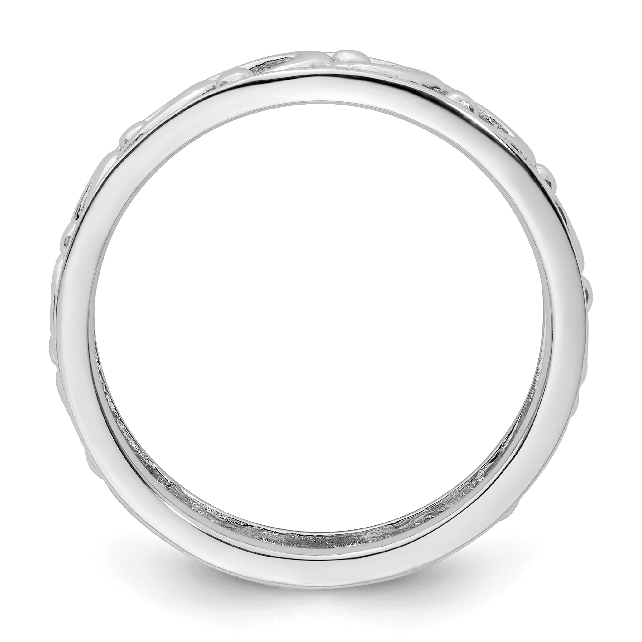 Sterling Silver Stackable Expressions Carved Ring Secondary image