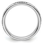 Sterling Silver Stackable Expressions Black Enamel Faith Ring