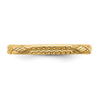 Sterling Silver Stackable Expressions Gold-plated Patterned Ring