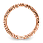 Sterling Silver Stackable Expressions Rose Gold-plated Patterned Ring