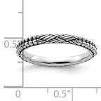 Sterling Silver Stackable Expressions Antiqued Patterned Ring