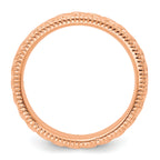 Sterling Silver Stackable Expressions Rose Gold-plated Patterned Ring