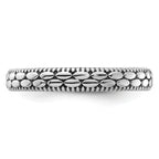 Sterling Silver Stackable Expressions Antiqued Patterned Ring