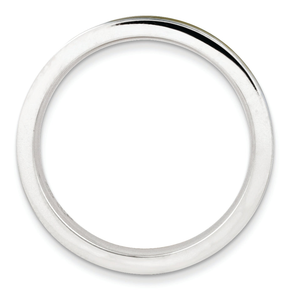 Sterling Silver Stackable Expressions Brown Enameled 3.25mm Ring