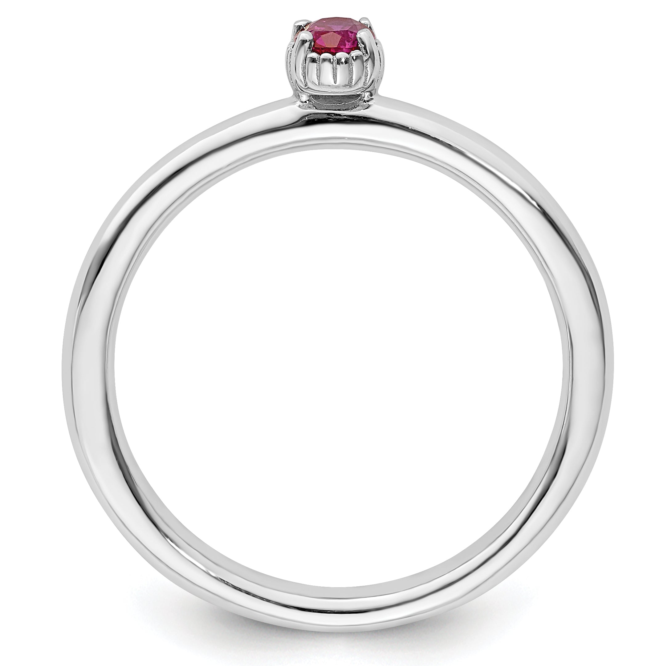 Sterling Silver Stackable Expressions Created Ruby Single Stone Ring Secondary image