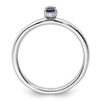 Sterling Silver Stackable Expressions Created Sapphire Single Stone Ring