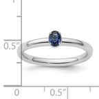 Sterling Silver Stackable Expressions Created Sapphire Single Stone Ring
