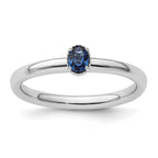Sterling Silver Stackable Expressions Created Sapphire Single Stone Ring