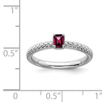 Sterling Silver Stackable Expressions Created Ruby Single Stone Ring