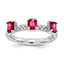 Sterling Silver Stackable Expressions Created Ruby Three Stone Ring