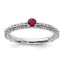 Sterling Silver Stackable Expressions Created Ruby Single Stone Ring