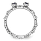 Sterling Silver Stackable Expressions Created Sapphire Two Stone Ring