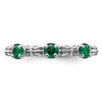 Sterling Silver Stackable Expressions Created Emerald Three Stone Ring
