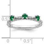Sterling Silver Stackable Expressions Created Emerald Three Stone Ring