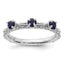 Sterling Silver Stackable Expressions Created Sapphire Three Stone Ring