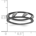 Sterling Silver Stackable Expressions Ruthenium-plated Diamond Jacket Ring