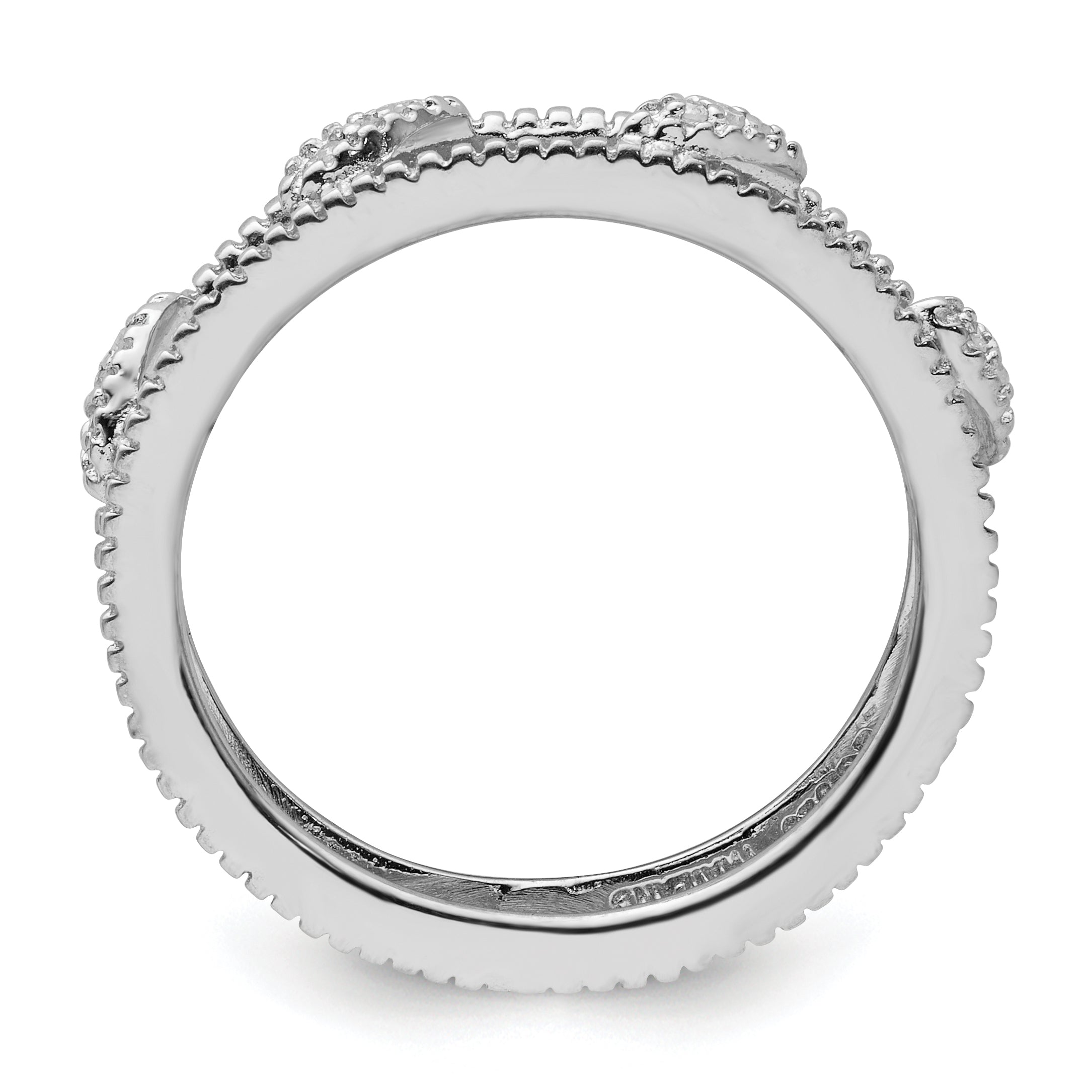 Sterling Silver Stackable Expressions Rhodium-plated Diamond Jacket Ring Secondary image